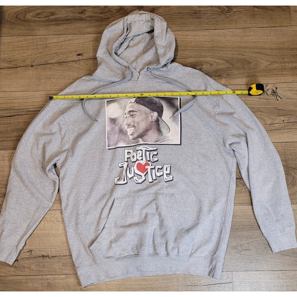 Philcos Men's Gray Graphic Print Hooded Pullover Fleece Hoodie Size L